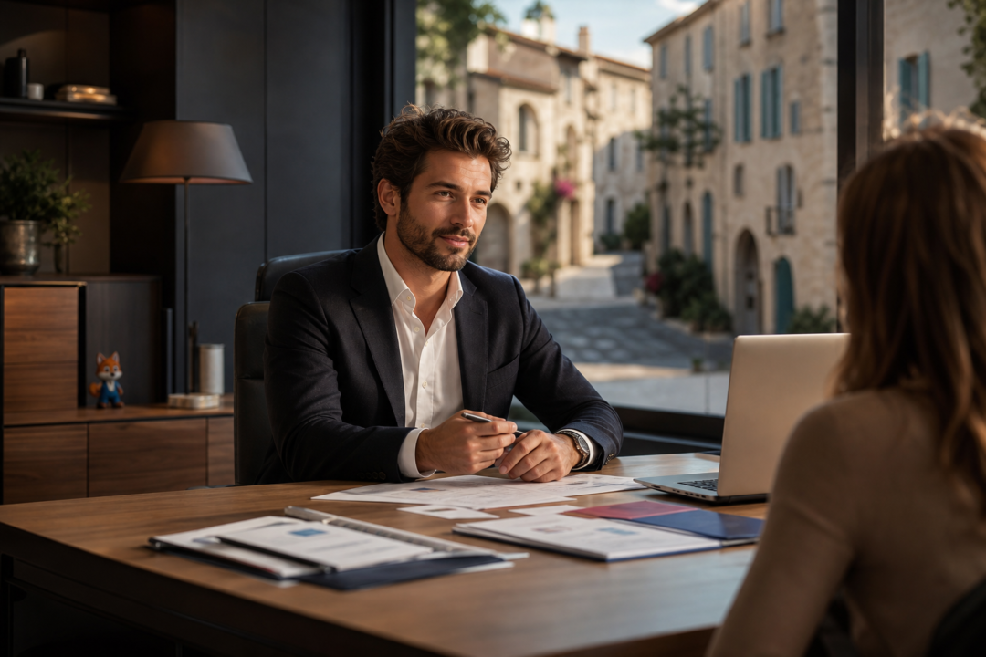 Courtier en assurances et crédits à Pézenas avec présence discrète d’IZO, agent virtuel d’Izor