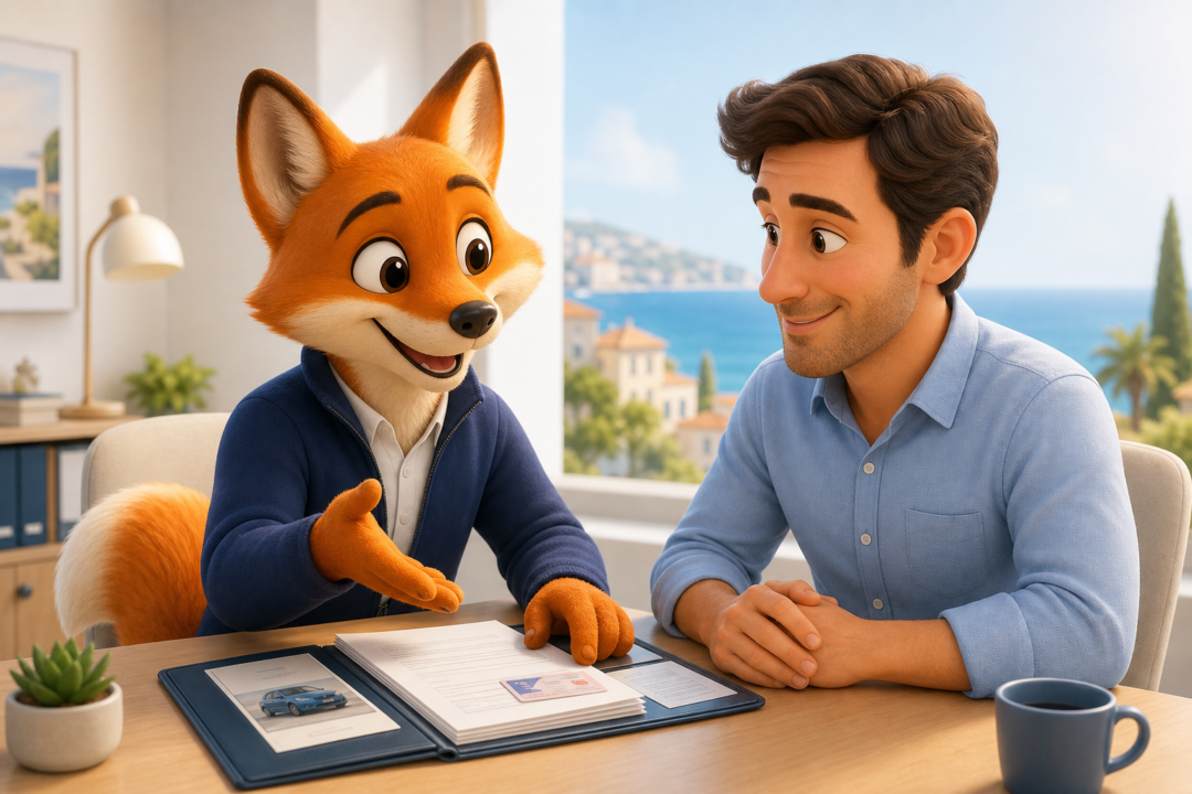 IZO, agent virtuel d'Izor, accompagne un conducteur franco-tunisien pour son assurance auto en France