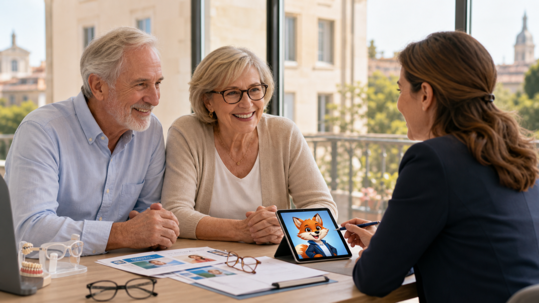 IZO, agent virtuel d’Izor, illustration réaliste pour Mutuelle santé senior Montpellier