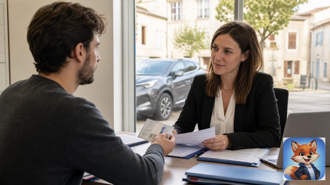 Assurance auto permis étranger à Fontès : scène réaliste en France avec humains visibles et IZO discret