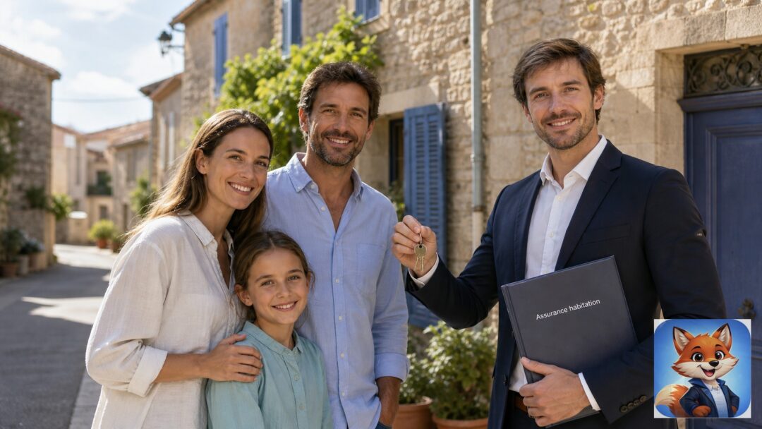 Assurance habitation Bassan | Izor — Hérault : scène réaliste en France avec humains visibles et IZO discret