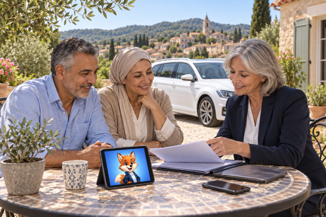 Assurance auto permis algérien dans l’Hérault : échange avec un conseiller, IZO visible sur tablette