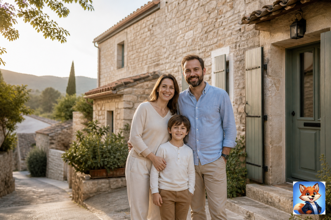 Assurance habitation Ferrières-Poussarou : scène réaliste avec humains visibles en contexte Hérault, IZO officiel discret