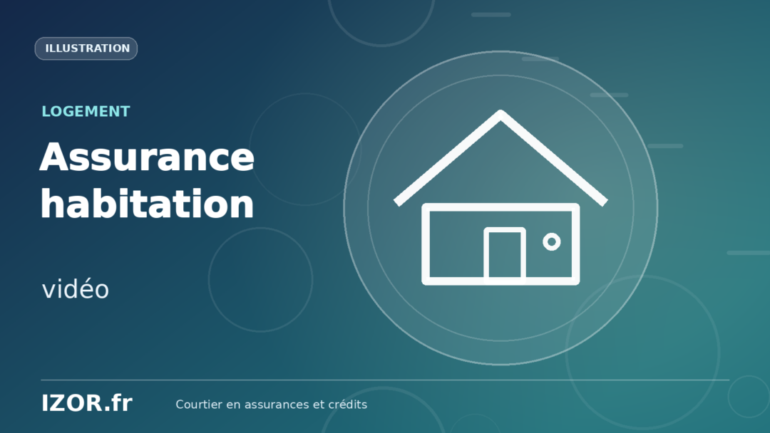 Illustration de la vidéo assurance habitation : maison stylisée, sans lieu réel.