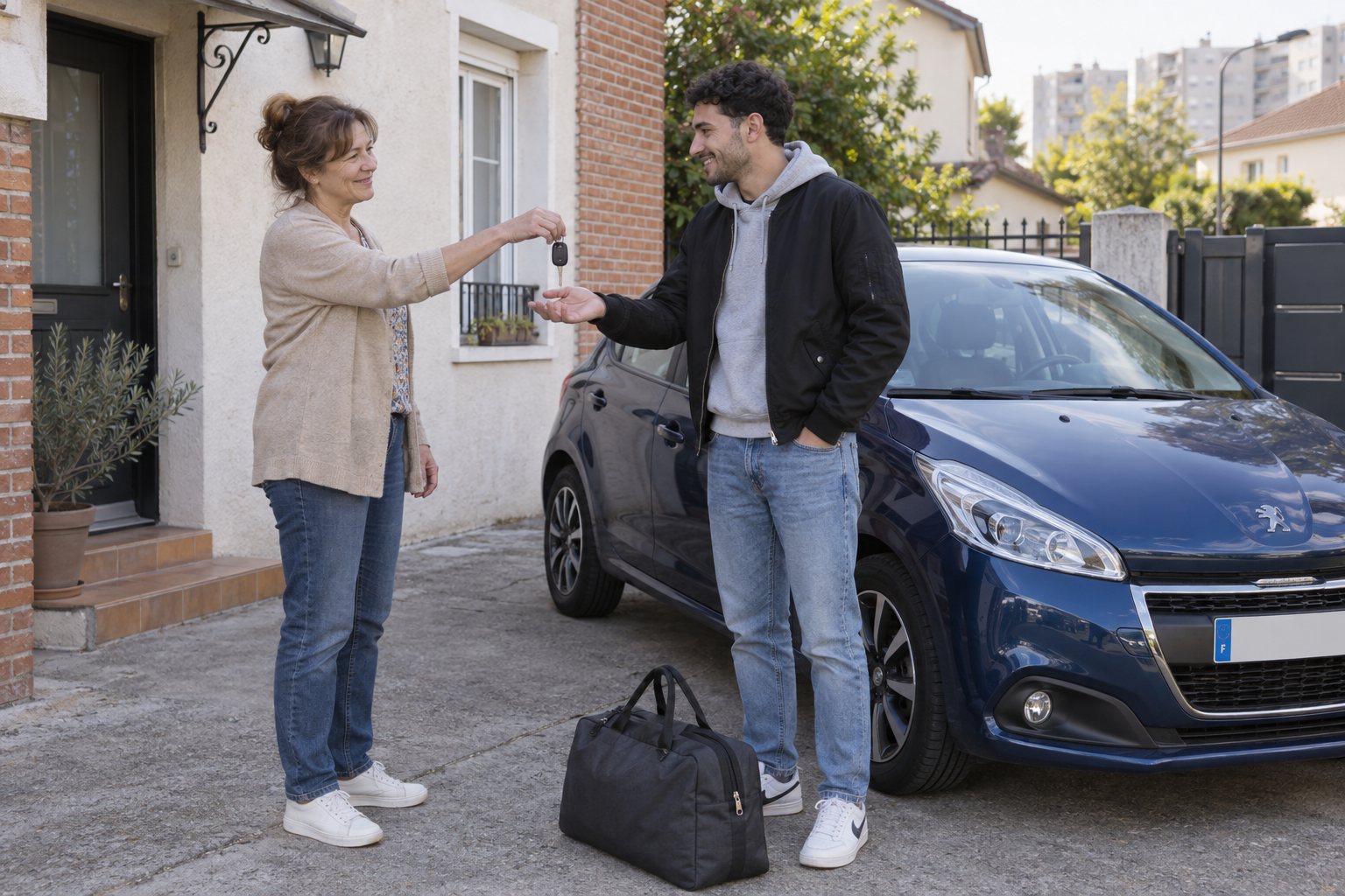 Assurance auto temporaire en Seine-Saint-Denis (93) : illustration avec des personnes dans un contexte automobile français