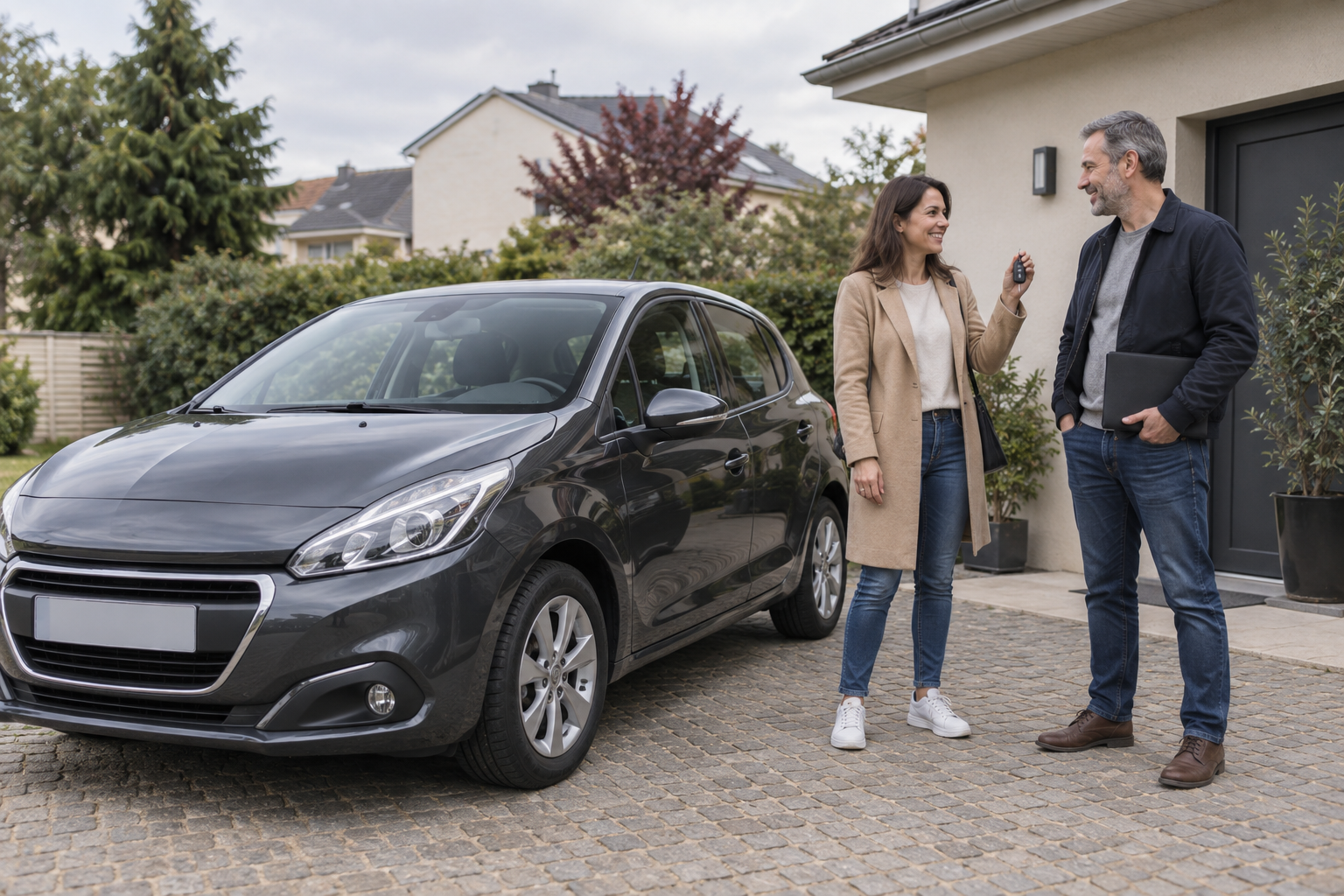 Assurance auto temporaire dans le Val-d'Oise (95) : illustration automobile avec des personnes
