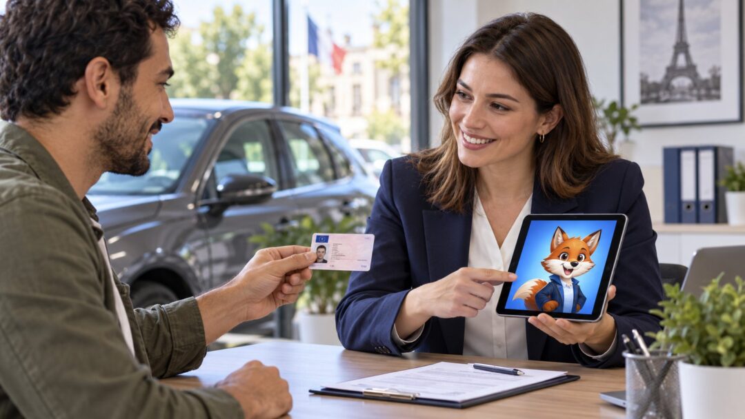 Assurance auto permis étranger Teyran | Izor : conseil en assurance automobile avec IZO affiché sur une tablette